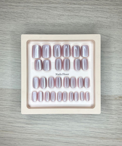Cat eye effect false nails - 30 press-on nails + 48 adhesives