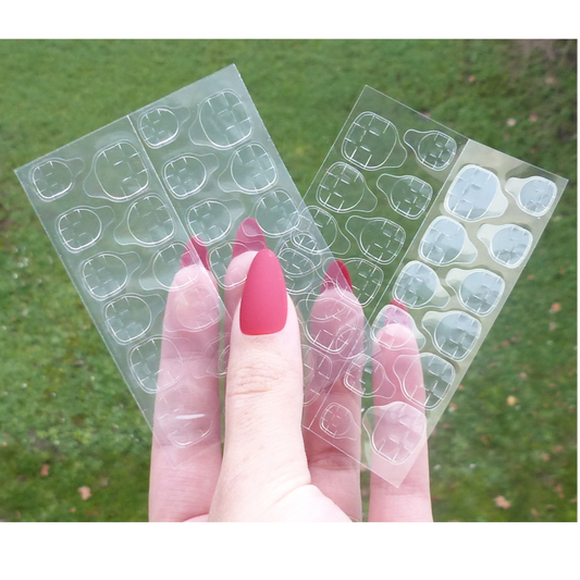 Lot de 48 pastilles adhésives pour manucure, en planche découpée format faux ongles